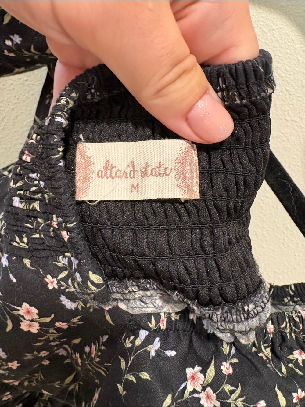 Altard state Black Floral Puff-Sleeve Top - Picture 3 of 4